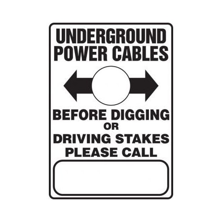 SAFETY SIGN UNDERGROUND POWER CABLES MELC548XL